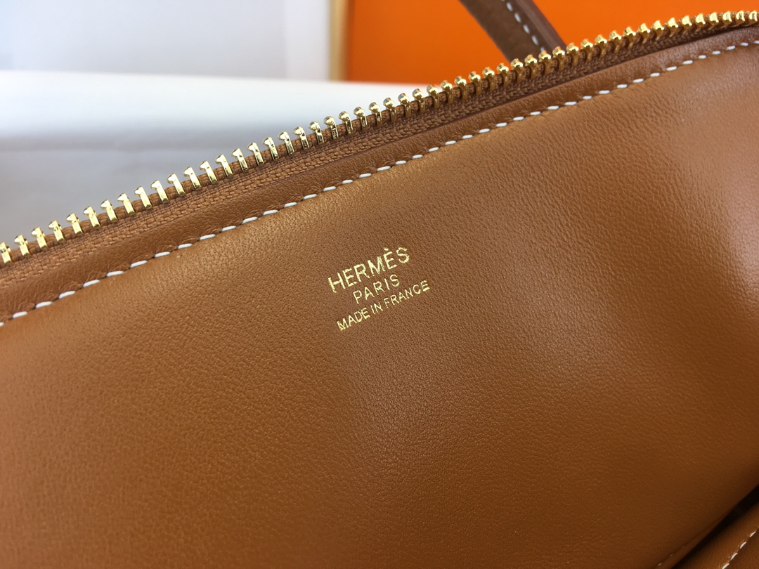 에르메스 볼리드31 골드브라운 금장 토고가죽